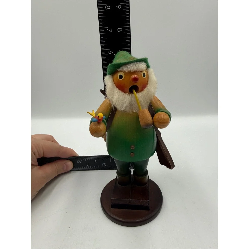 Vintage 1984 Steinbach Signed Wooden Smoker Hunter Woodsman West Germany‎ 8.5
